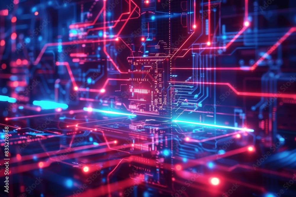 Cyber Security Data Transfer illustration created with Generative AI Cyber Security Data Transfer illustration created with Generative AI