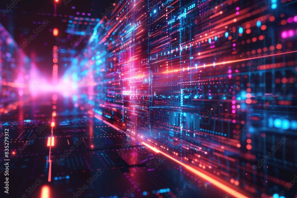 Cyber Security Data Transfer illustration created with Generative AI Cyber Security Data Transfer illustration created with Generative AI