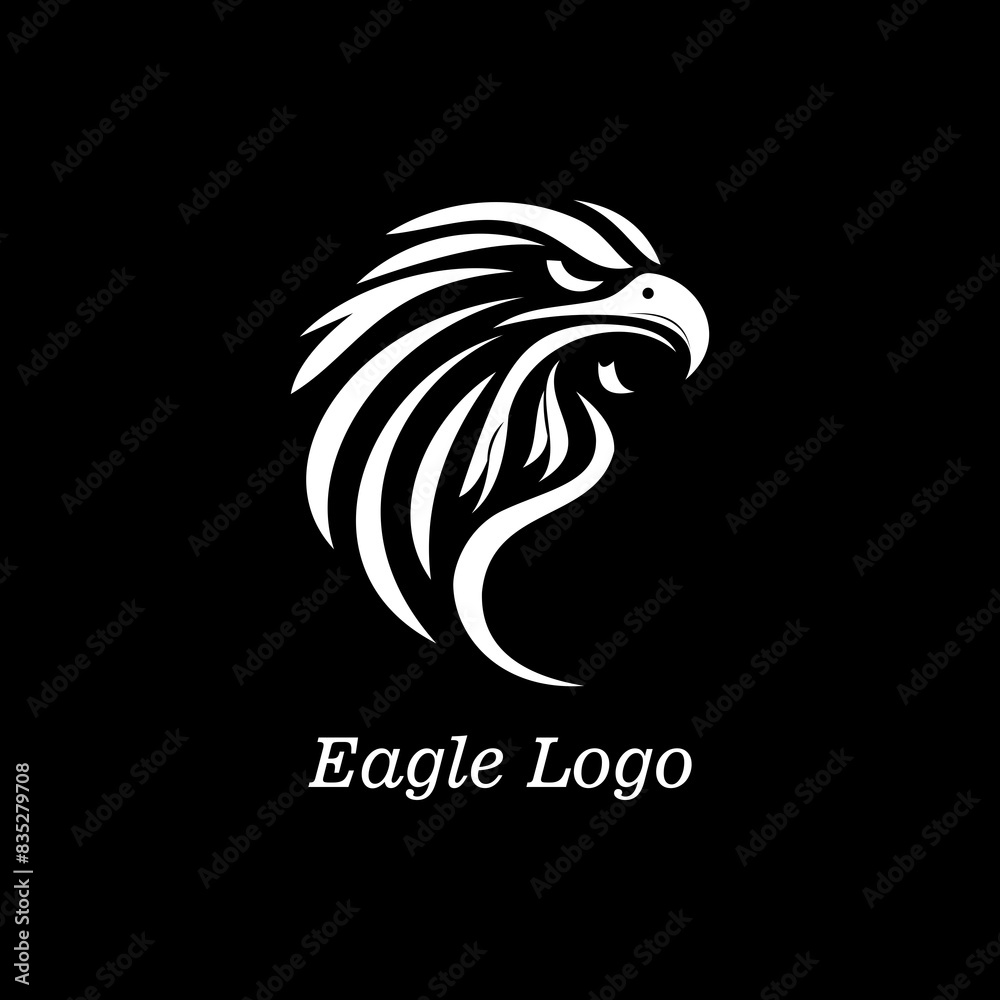 Obraz premium Eagle Head Logo Design with Piercing Eyes