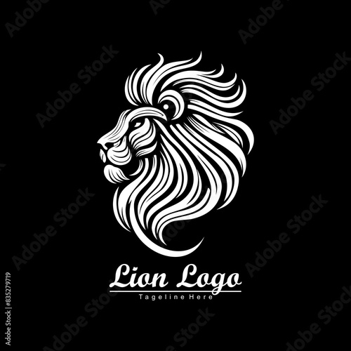 Lion head logo design with thick hair so it looks very manly