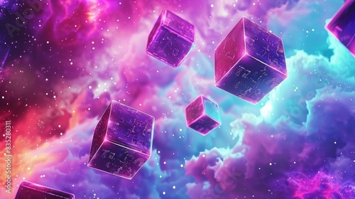 Abstract cubes arranged in a visually appealing composition