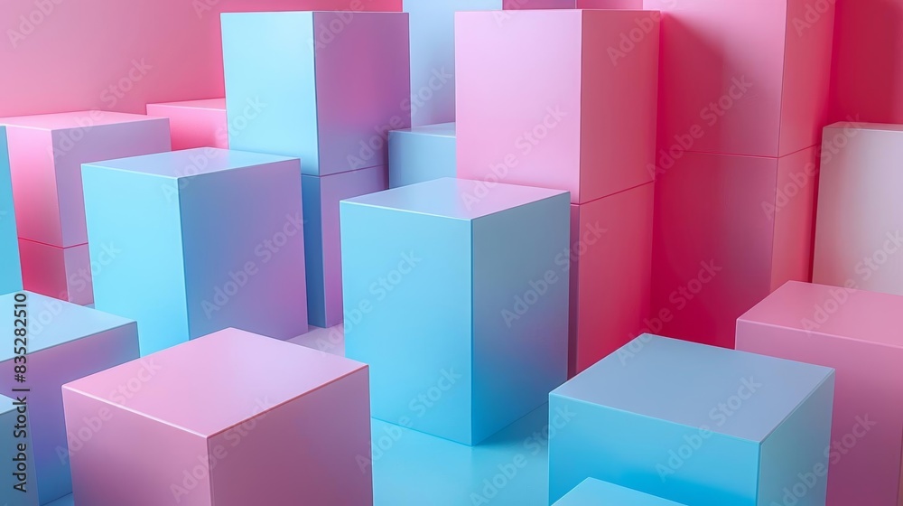 Pastel 3D render of cube modern Pastel 3D render of cube modern