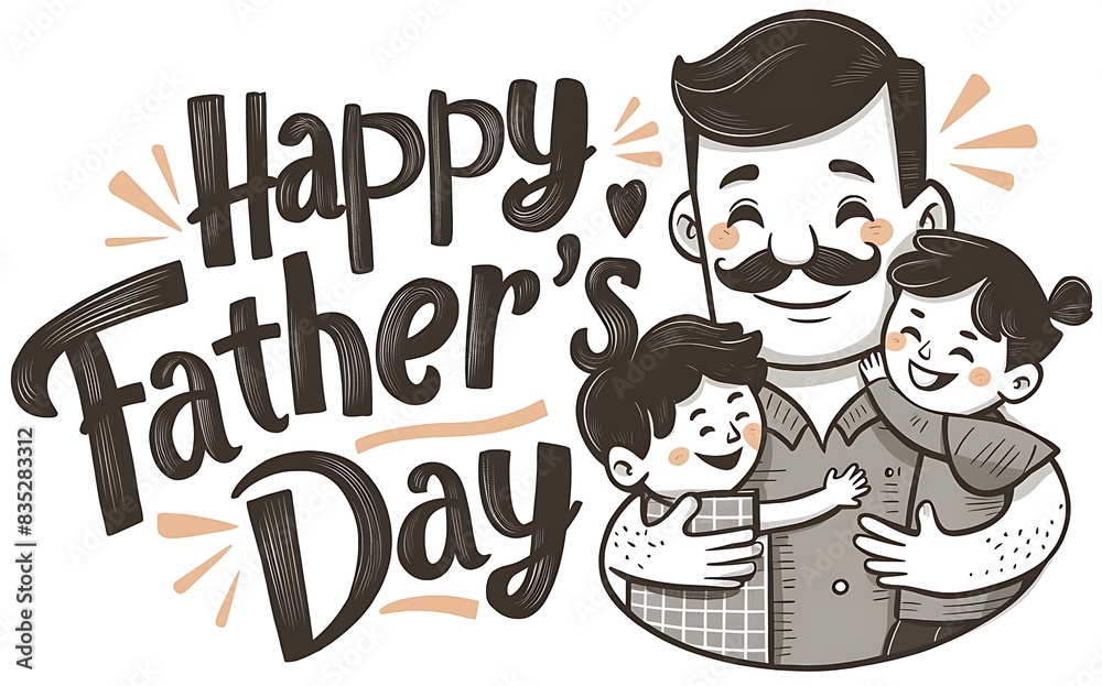Naklejka premium Fathers Day text, illustration Background & typography design