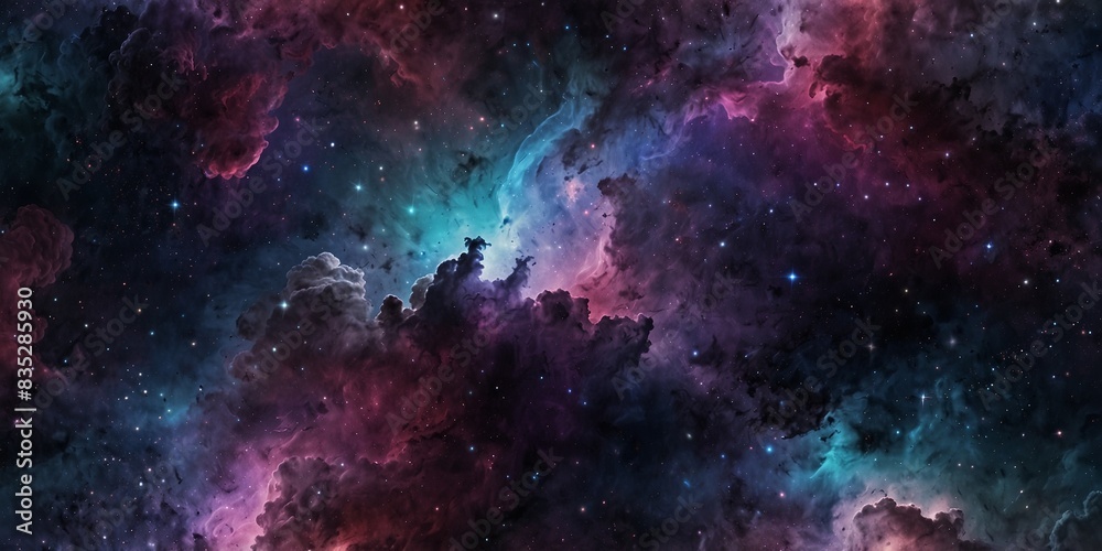 Ethereal, seamless nebula with swirling clouds of purple, pink, and blue, dotted with stars, perfect for space-themed designs, fantasy projects, or adding a cosmic touch to digital artwork. more purpl Ethereal, seamless nebula with swirling clouds of purple, pink, and blue, dotted with stars, perfect for space-themed designs, fantasy projects, or adding a cosmic touch to digital artwork. more purpl
