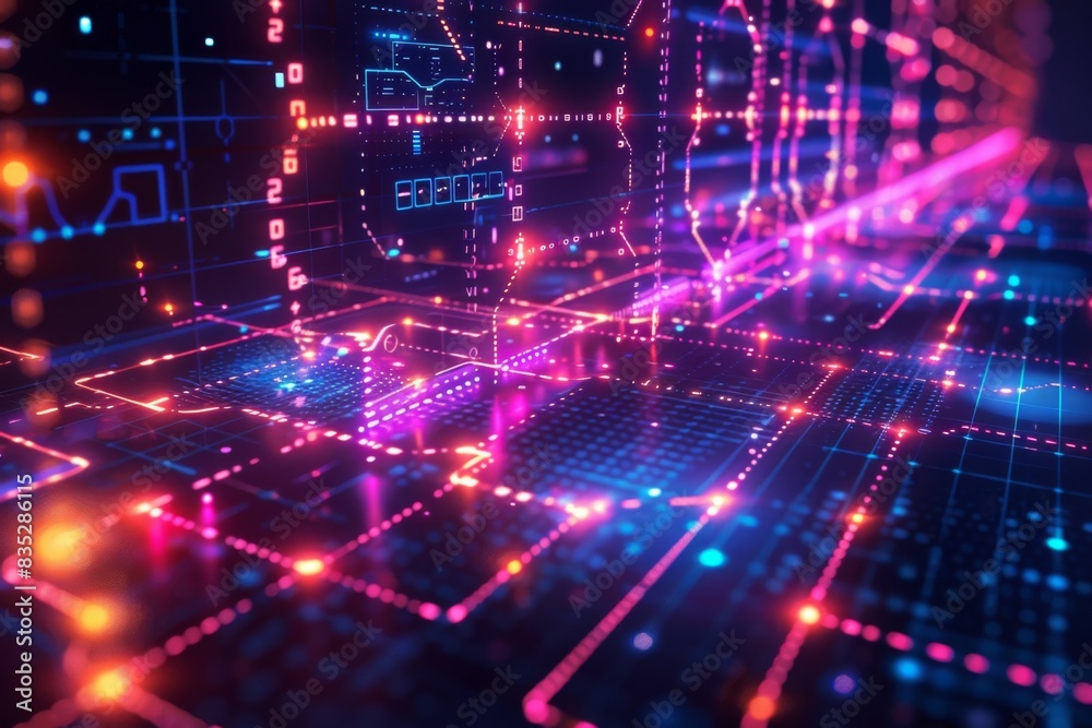 Cyber Security Data Transfer illustration created with Generative AI Cyber Security Data Transfer illustration created with Generative AI