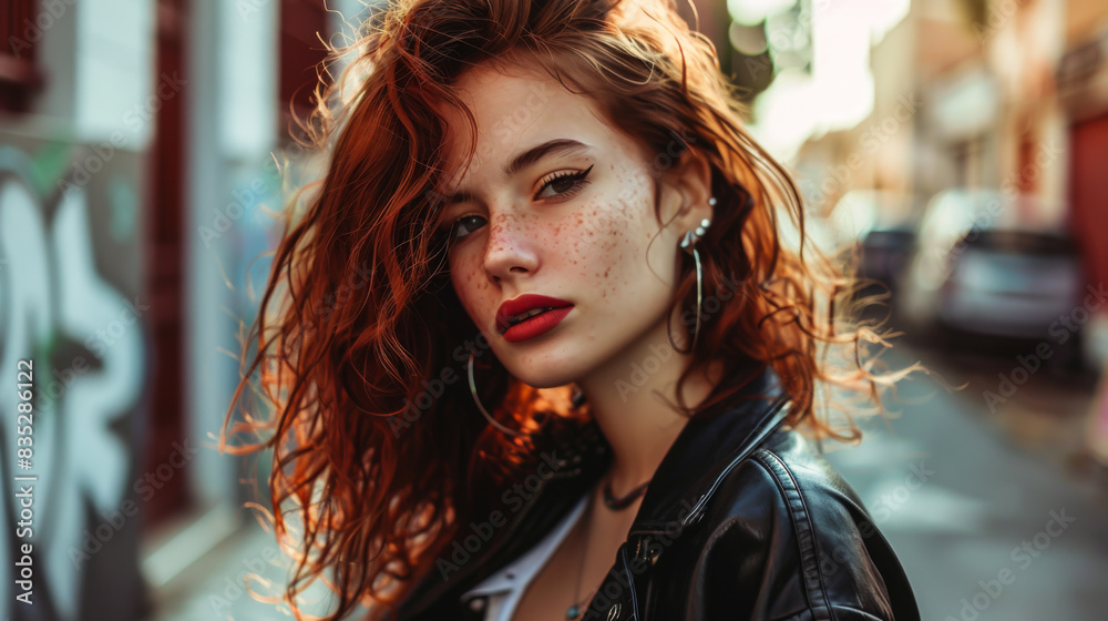 Portrait of a beautiful woman posing in a studio space. Young fashion model looking at the camera indoors. Fashion and style concept. Portrait of a beautiful woman posing in a studio space. Young fashion model looking at the camera indoors. Fashion and style concept.