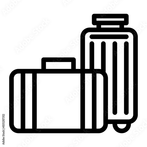 visitor's suitcase line icon style
