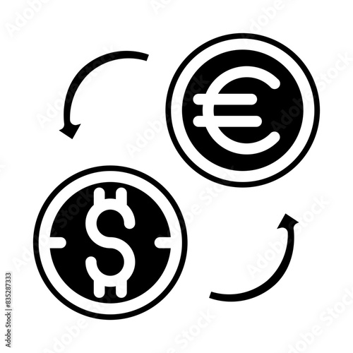 converting dollars to euros solid icon style