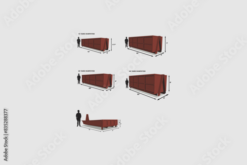 Roll off Dumpster vector for bin company template