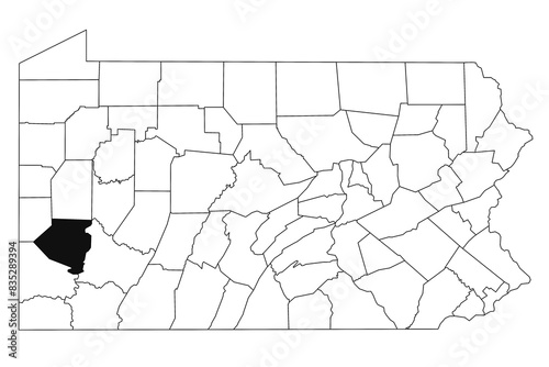 Photos Map of Allegheny County in Pennsylvania state on white background