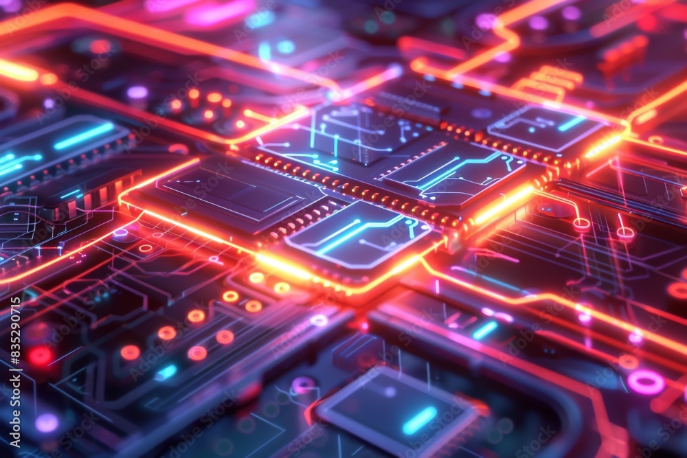 Cyber Security Data Transfer illustration created with Generative AI