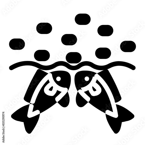  the fish is eating pellets glyph icon