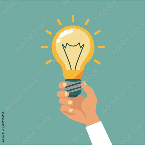 Hand Holding Light Bulb, Conceptual Illustration