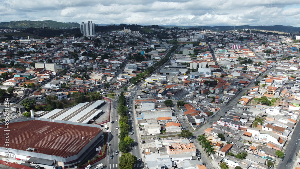 Obraz premium Visão aérea da cidade de Mogi das Cruzes, SP, Brasil