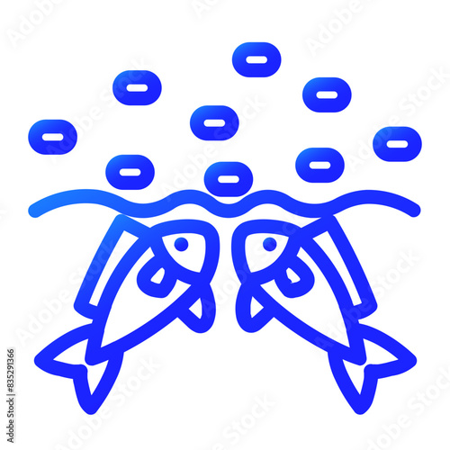  the fish is eating pellets gradient icon style