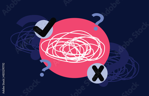illustration concept confused in making decisions