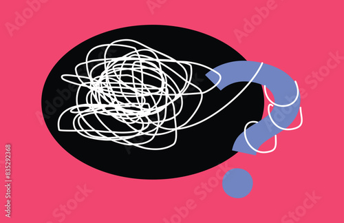 illustration concept confused in making decisions