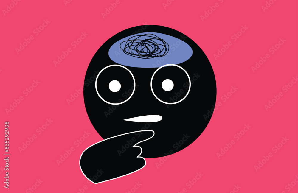 concept illustration of confused faces in making decisions concept illustration of confused faces in making decisions
