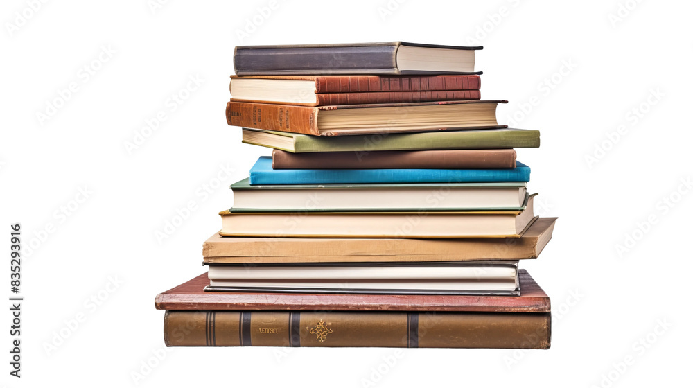a stack of textbooks, isolated on a white background. a stack of textbooks, isolated on a white background.