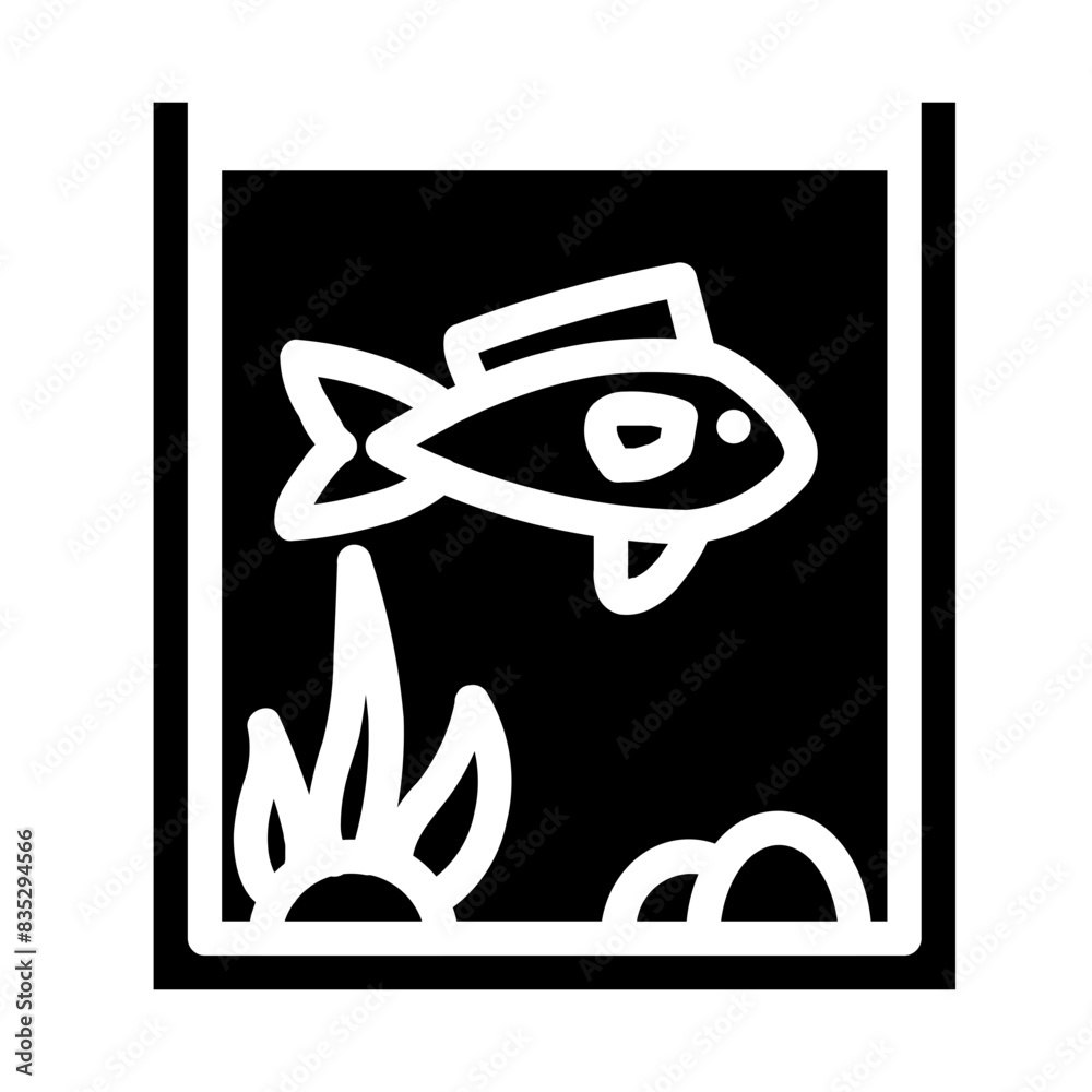 ornamental fish in the aquarium solid icon