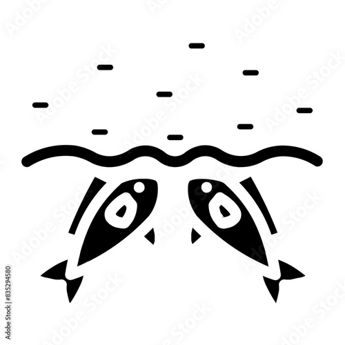 the fish is eating pellets solid icon