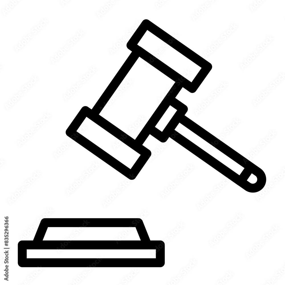 hammer of justice line icon hammer of justice line icon