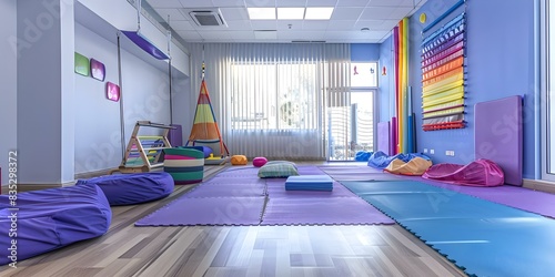 Specialized sensory gym for children with sensory disorders to aid rehabilitation. Concept Sensory Gym, Children, Rehabilitation, Special Needs, Sensory Disorders