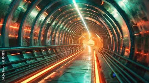 Modern Technology Concept: Machine Tunnel Futuristic Looping Background