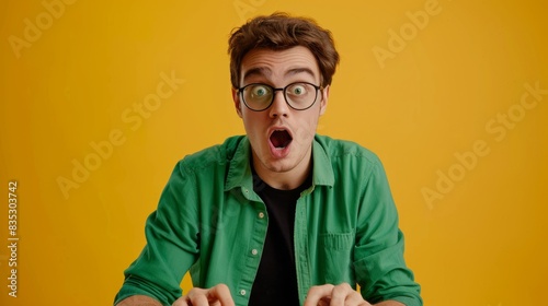 The surprised young man photo