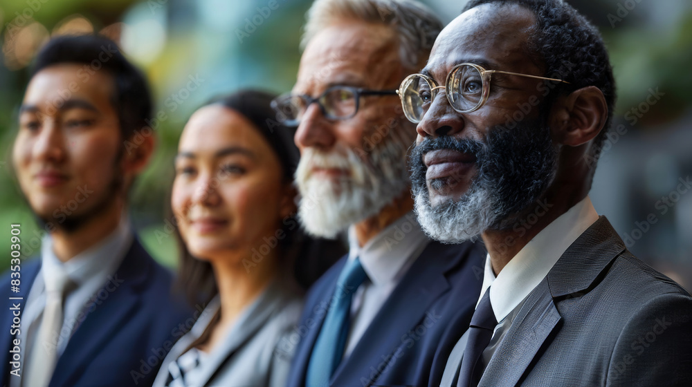 Diverse Business Team Looking Forward with Confidence Diverse Business Team Looking Forward with Confidence