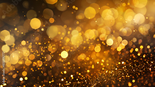 golden glitter vintage lights background ,Golden abstract luxury background with a confetti, sparkles and blur