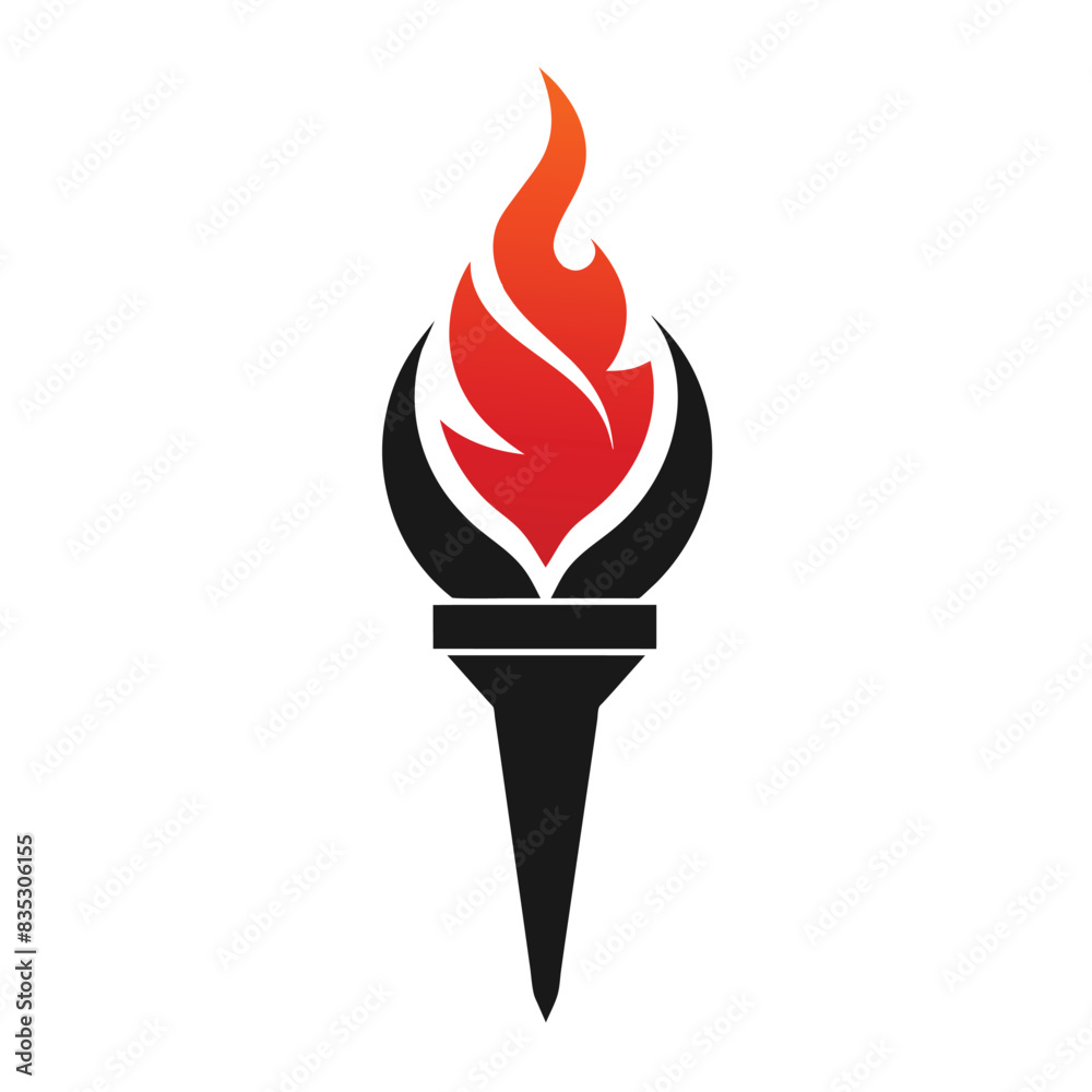 Torch logo icon vector template with negative space design illustration Torch logo icon vector template with negative space design illustration