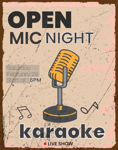 vintage poster with a microphone