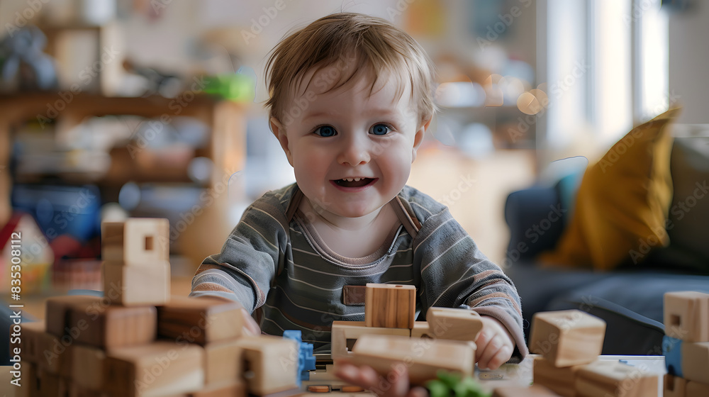 A small child plays games