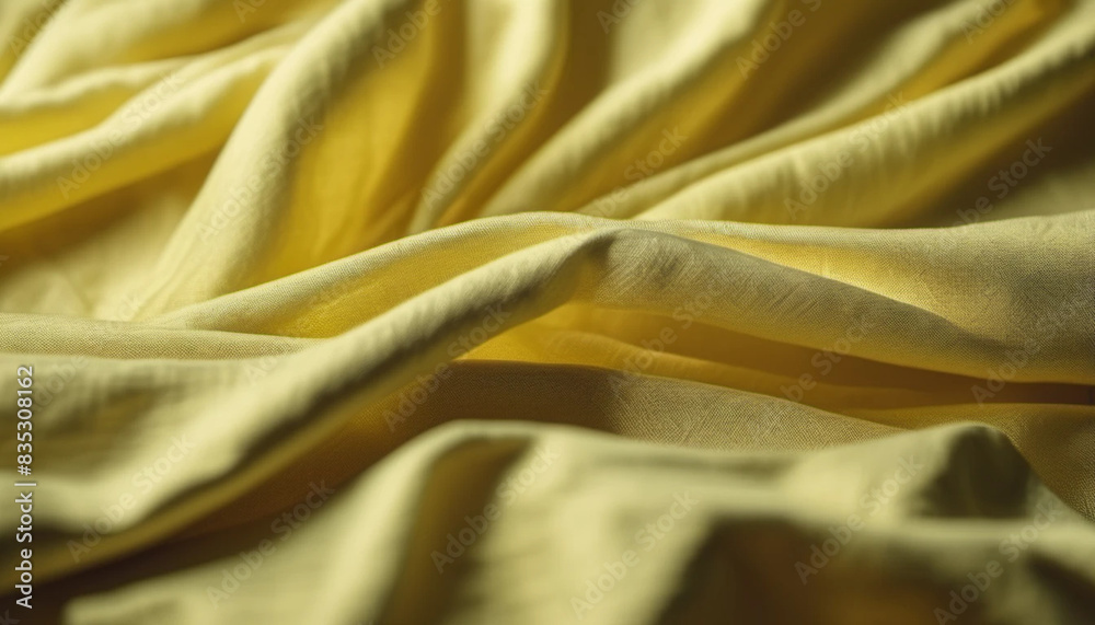 Close up of yellow draped linen as a background. Close up of yellow draped linen as a background.