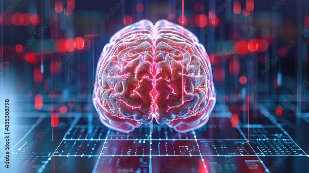 Modern Technology Concept: Human brain on technology background represent artificial intelligence Modern Technology Concept: Human brain on technology background represent artificial intelligence
