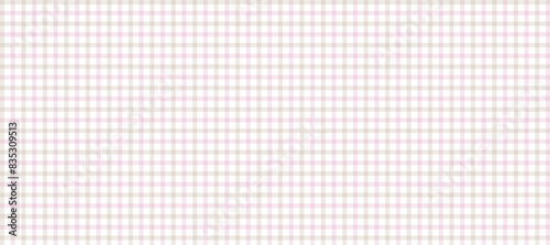 Pink and beige plaid fabric texture in the white background
