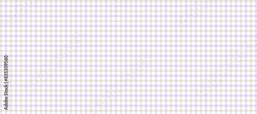 Violet and beige plaid fabric texture in the white background