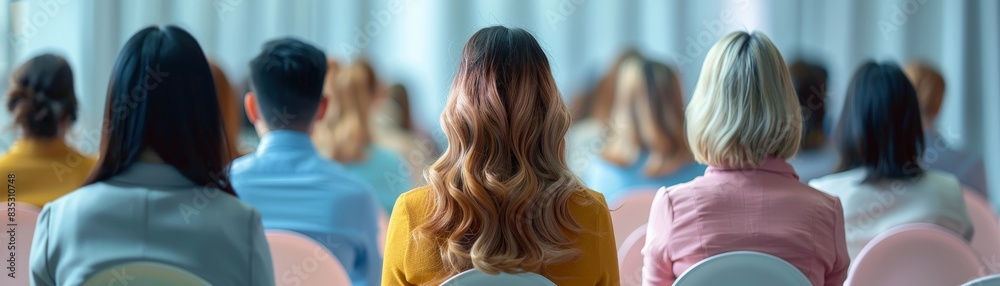 Rear View of Woman with Tied Hair in Audience Rear View of Woman with Tied Hair in Audience