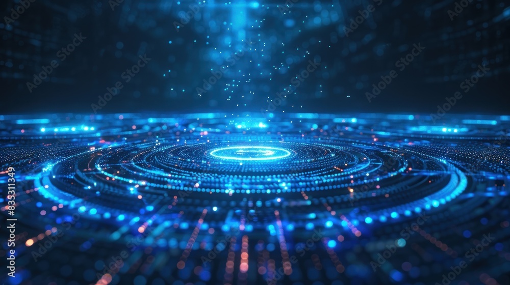Abstract blue tech particle background Abstract blue tech particle background