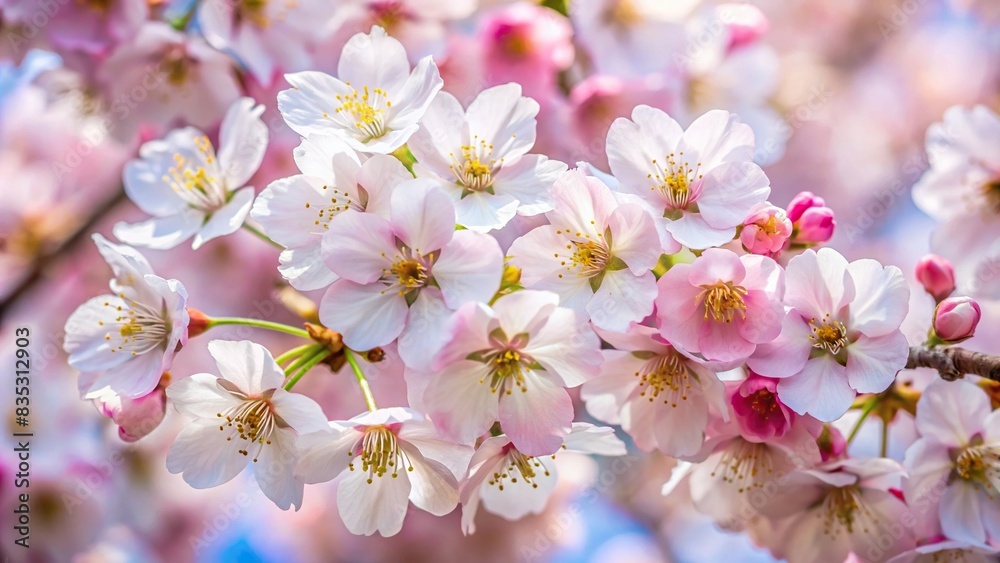 Cluster of cherry blossoms with delicate petals , spring, nature, floral, pink, blooming, garden, beautiful, petals, sakura, tree, hanami, season, branches, Japan, outdoors, fresh, soft