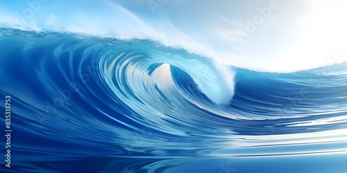 D rendering of a futuristic blue digital wave backdrop representing big data. Concept Futuristic Design, Digital Wave Backdrop, Big Data Visualization, 3D Rendering, Blue Color Palette