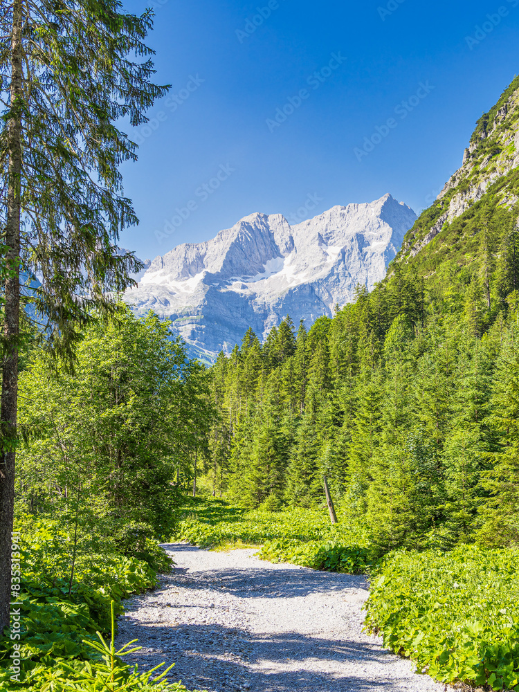 Fototapeta premium Landschaft im Rißtal bei der Eng Alm in Österreich