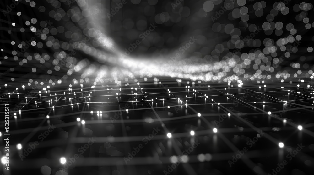 Obraz premium Grey white Abstract technology background, Hi tech digital connect, communication.