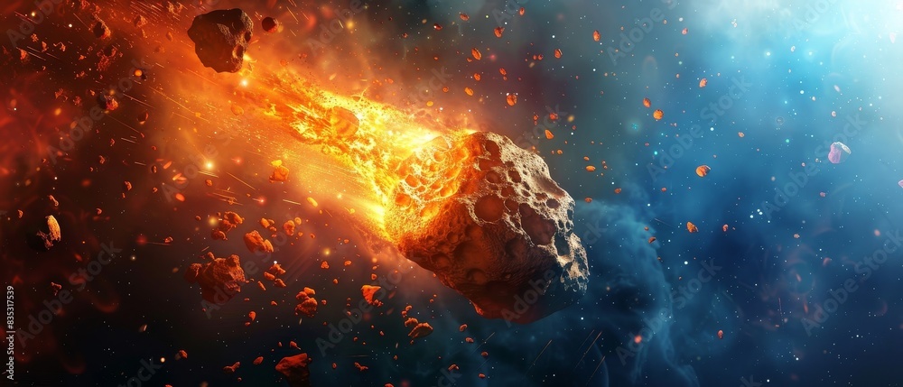 Comet or meteor explosion in galaxy Comet or meteor explosion in galaxy