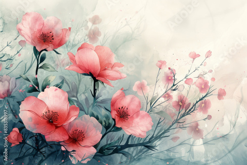 Beautiful flowers clipart in watercolor style