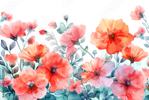 Flowers clipart in watercolor style