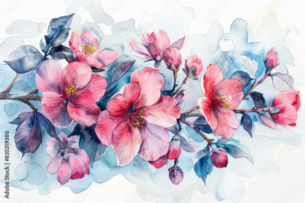 Flowers clipart in watercolor style