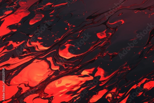 Dynamic red fluidity with black abstract patterns and vibrant details