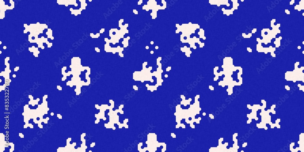 Faded electric blue glitch geo washed effect seamless border. Indigo dye grungy blotched distress abstract ribbon texture repeat. Faded electric blue glitch geo washed effect seamless border. Indigo dye grungy blotched distress abstract ribbon texture repeat.